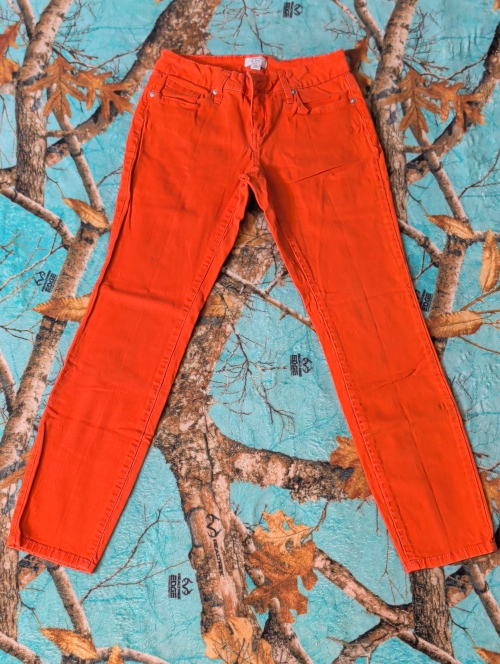 crown & ivy Bright Orange Skinny Jeans